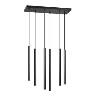 Emibig Gribskov brede hanglamp met lange kokers zwart 2cm diameter 6x G9