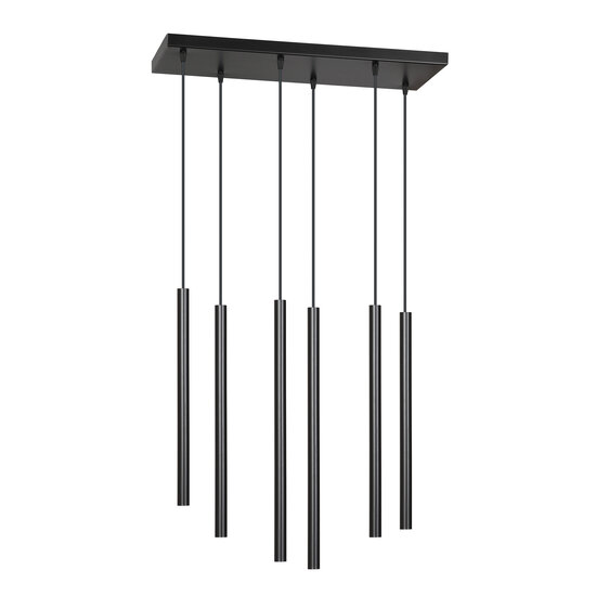 Emibig Emibig Gribskov lampe suspendue large avec tubes longs noir 2cm diamètre 6x G9 - Idéale pour les intérieurs modernes
