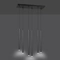 Emibig Emibig Gribskov brede hanglamp met lange kokers zwart 2cm diameter 6x G9 - Perfect voor moderne interieurs