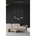 Gribskov wide hanging lamp with long tubes black 2cm diameter 6x G9