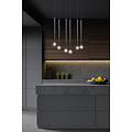 Gribskov wide hanging lamp with long tubes black 2cm diameter 6x G9