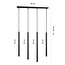 Emibig Emibig Gribskov lange zwarte pendellamp met lange kokers 2cm diameter 4x G9 - Perfect voor moderne interieurs
