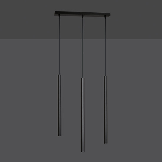 Gribskov 3x G9 black hanging lamp with long tubes 2cm diameter
