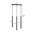 Gribskov 3x G9 black hanging lamp with long tubes 2cm diameter