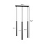 Gribskov 3x G9 black hanging lamp with long tubes 2cm diameter