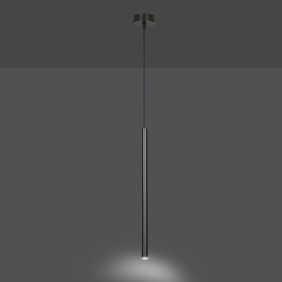 Gribskov schwarze Hängelampe mit langem Rohr 2cm Durchmesser 1x G9