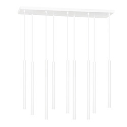 Syddjurs impressionnante suspension blanche avec de longs tubes de 2 cm de diamètre 9x G9