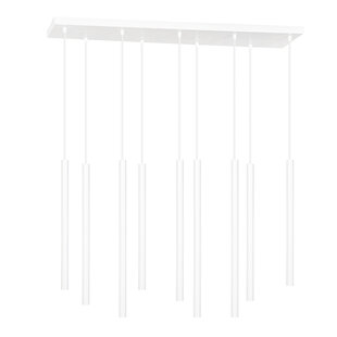 Syddjurs white impressive hanging lamp with long tubes 2cm diameter 9x G9