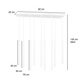 Emibig Emibig Syddjurs lampe suspendue blanche impressionnante avec tubes longs 2cm diamètre 9x G9 - Éclairage parfait pour chaque espace