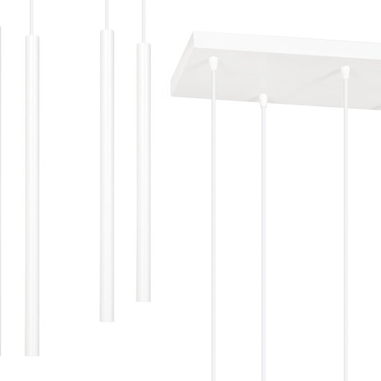 Emibig Emibig lámpara colgante blanca impresionante Syddjurs con tubos largos 2cm diámetro 9x G9 - Iluminación perfecta para cualquier espacio