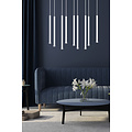 Syddjurs impressionnante suspension blanche avec de longs tubes de 2 cm de diamètre 9x G9