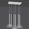 Emibig Emibig Syddjurs brede hanglamp met lange kokers wit 2cm diameter 6x G9 - Creëer een sfeervolle ambiance in uw woning