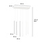 Syddjurs wide hanging lamp with long tubes white 2cm diameter 6x G9