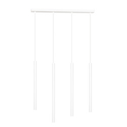 Syddjurs longue suspension blanche avec tubes longs 2cm de diamètre 4x G9