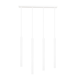 Syddjurs longue suspension blanche avec tubes longs 2cm de diamètre 4x G9