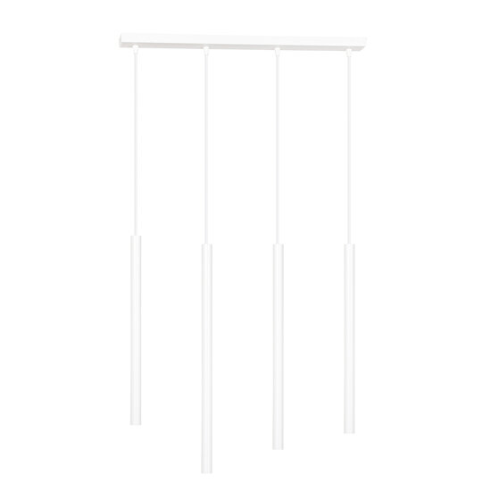 Syddjurs lange weiße Pendelleuchte mit langen Röhren 2 cm Durchmesser 4x G9