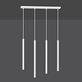 Syddjurs longue suspension blanche avec tubes longs 2cm de diamètre 4x G9