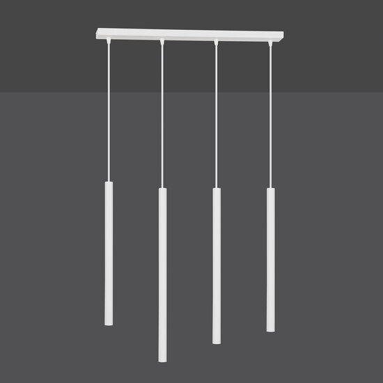 Syddjurs lange weiße Pendelleuchte mit langen Röhren 2 cm Durchmesser 4x G9