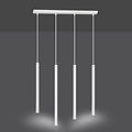 Syddjurs longue suspension blanche avec tubes longs 2cm de diamètre 4x G9