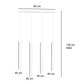 Syddjurs lange weiße Pendelleuchte mit langen Röhren 2 cm Durchmesser 4x G9