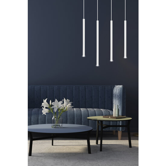 Emibig Emibig Syddjurs lampe pendante blanche longue avec tubes longs 2cm diamètre 4x G9 - Idéale pour les intérieurs modernes