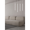 Syddjurs lange witte pendellamp met lange kokers 2cm diameter 4x G9