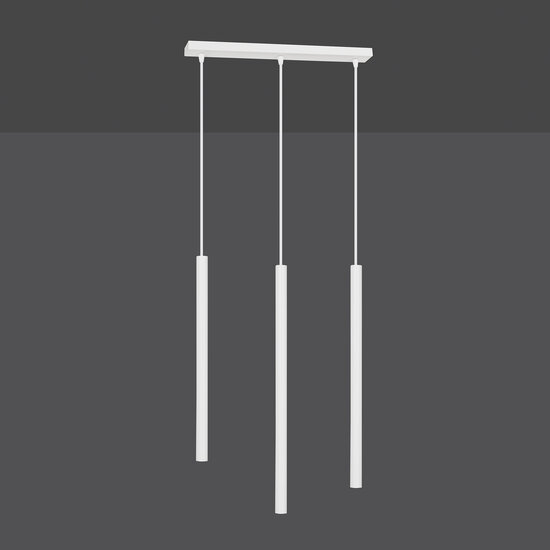 Syddjurs 3x G9 white hanging lamp with long tubes 2cm diameter