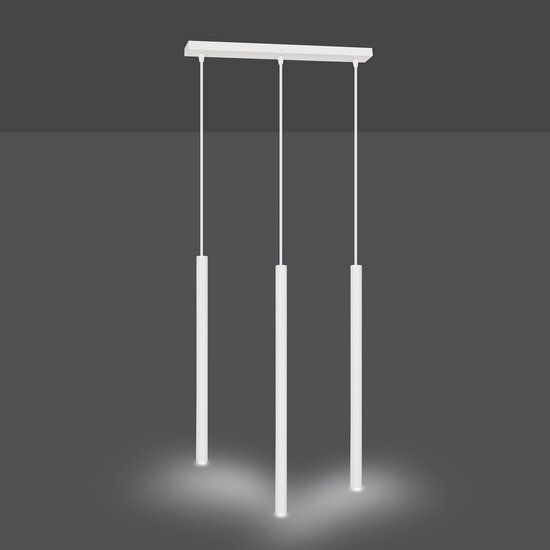 Syddjurs 3x G9 white hanging lamp with long tubes 2cm diameter