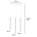Syddjurs 3x G9 white hanging lamp with long tubes 2cm diameter