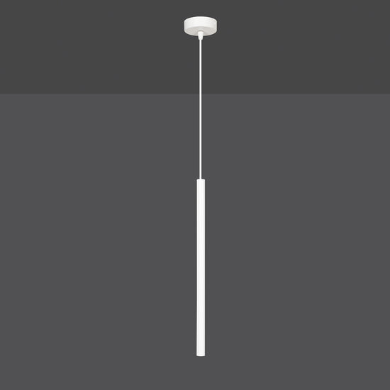 Syddjurs white hanging lamp with long tube 2cm diameter 1x G9