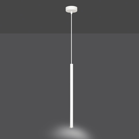 Lampe suspendue blanche Syddjurs avec tube long de 2 cm de diamètre 1x G9
