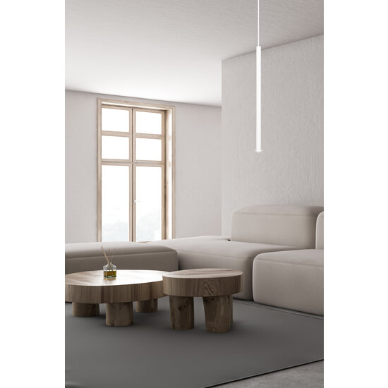 Emibig Emibig Syddjurs weiße Hängelampe mit langem Rohr 2cm Durchmesser 1x G9 - Ideal für moderne Innenräume