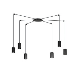 Vantaa black adjustable spider hanging lamp with 6 black tubes metal GU10
