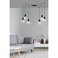 Vantaa zwarte regelbare spider hanglamp met 6 zwarte kokers metaal GU10