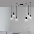 Vantaa zwarte regelbare spider hanglamp met 6 zwarte kokers metaal GU10