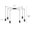 Emibig Emibig Vantaa zwarte regelbare spider hanglamp met 6 zwarte kokers metaal GU10 - Perfect voor moderne interieurs