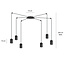 Vantaa black adjustable spider hanging lamp with 6 black tubes metal GU10