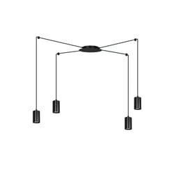 Emibig Vantaa lampe suspendue araignée noire moyenne avec 4 tubes noirs en métal GU10