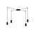 Vantaa medium black spider hanging lamp with 4 black tubes metal GU10