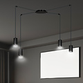 Emibig Emibig Vantaa lámpara colgante araña negra mediana con 4 tubos negros de metal GU10 - Iluminación ideal para tu sala de estar