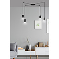 Vantaa suspension araignée moyenne noire avec 4 tubes noirs métal GU10