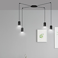 Emibig Emibig Vantaa lampe suspendue araignée noire moyenne avec 4 tubes noirs en métal GU10 - Éclairage idéal pour votre salon