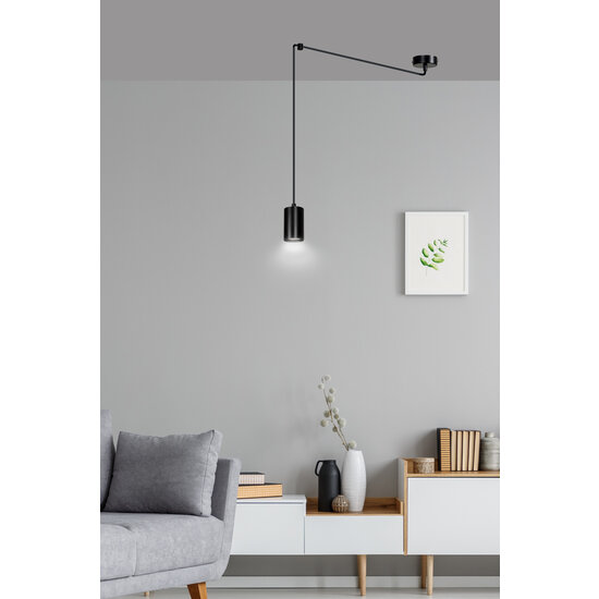 Vantaa adjustable black revolving GU10 sleeve that can be decentralized