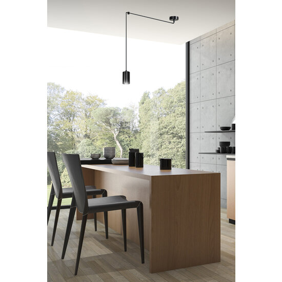 Emibig Emibig Vantaa tube pendante noire GU10 réglable décentralisable - Éclairage parfait pour chaque espace