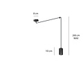 Vantaa adjustable black revolving GU10 sleeve that can be decentralized