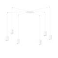 Emibig Emibig Vantaa lámpara colgante araña blanca ajustable con 6 tubos blancos de metal GU10 - Iluminación perfecta para cualquier espacio