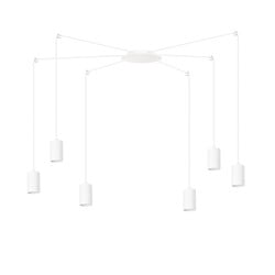 Emibig Vantaa lámpara colgante araña blanca ajustable con 6 tubos blancos de metal GU10