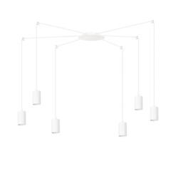 Vantaa suspension araignée orientable blanche avec 6 tubes blancs métal GU10