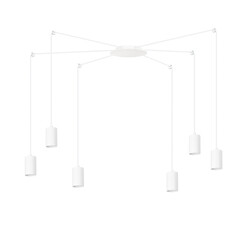 Vantaa white adjustable spider hanging lamp with 6 white tubes metal GU10