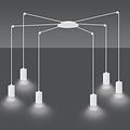 Vantaa white adjustable spider hanging lamp with 6 white tubes metal GU10